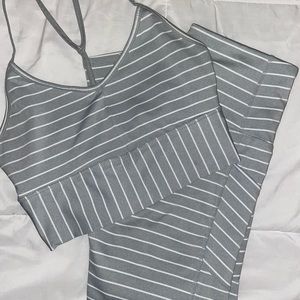GAIAM heather grey yoga/workout outfit set